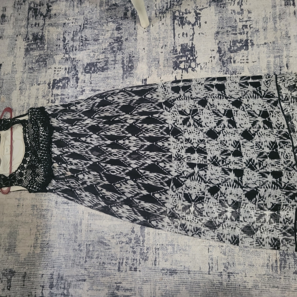 Black and White Patterned Maxi Dress